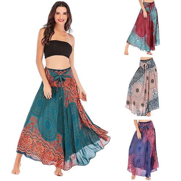 Womens High Waist Yoga Skirt Gypsy Dress Image 10