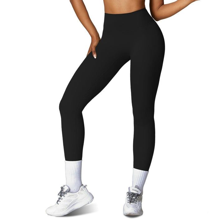 Womens High Waist Workout Leggings Tummy Control Compression with 25" Inseam No Front Seam Image 2