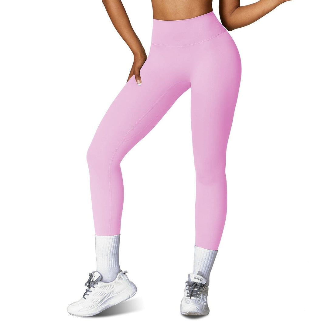 Womens High Waist Workout Leggings Tummy Control Compression with 25" Inseam No Front Seam Image 4