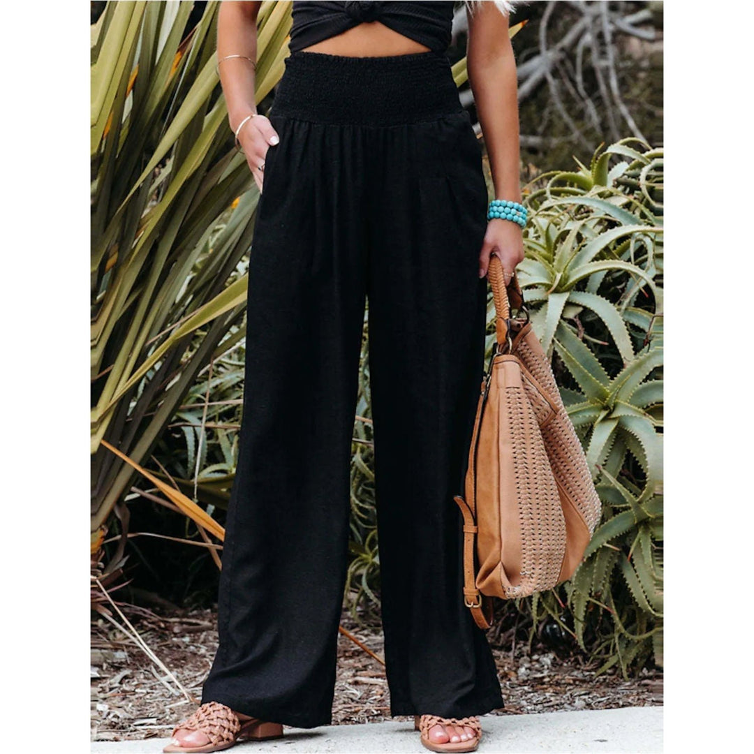 Womens High Waist Loose Wide Leg Pants Image 3