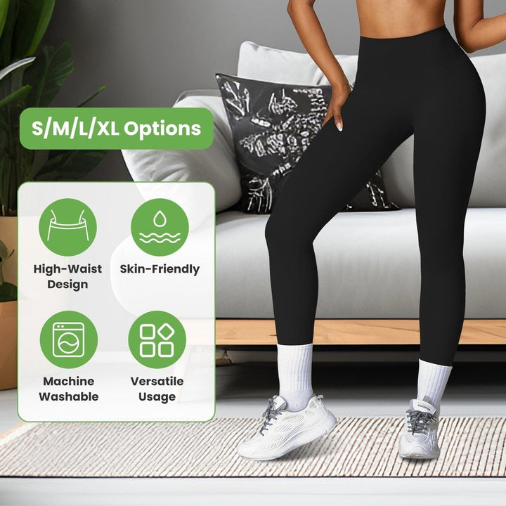 Womens High Waist Workout Leggings Tummy Control Compression with 25" Inseam No Front Seam Image 10