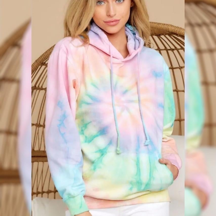 Womens Hoodie Pullover Tie Dye Hoodies Image 1