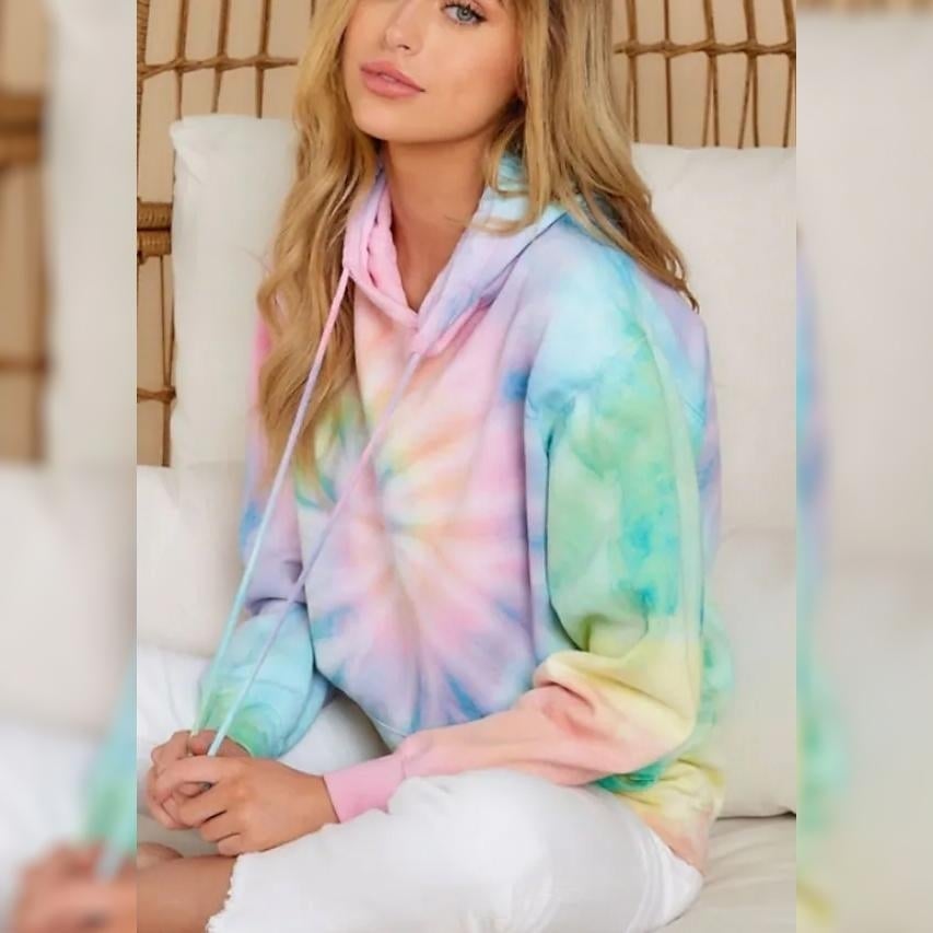 Womens Hoodie Pullover Tie Dye Hoodies Image 3