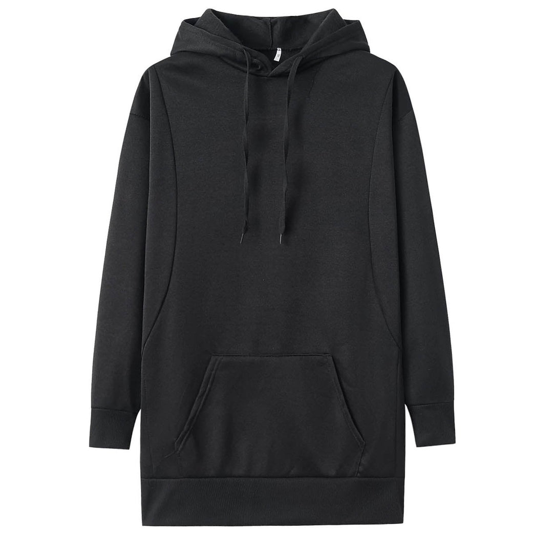 Womens Hoodie Pullover Plain Front Pocket Oversized Hoodies Sweatshirts Image 4