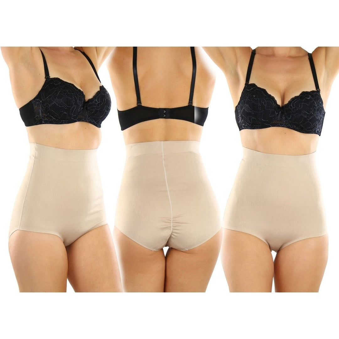 Womens High Waisted Smooth and Silky Torso Control Bikini Shapewear Image 9