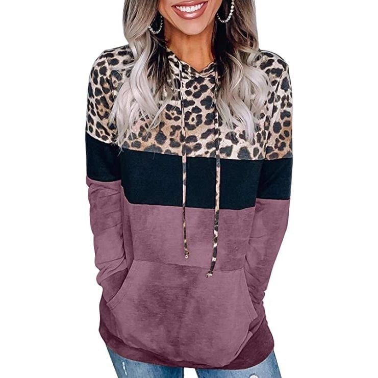 Womens Hoodie Sweatshirts Casual Animal Print Image 4