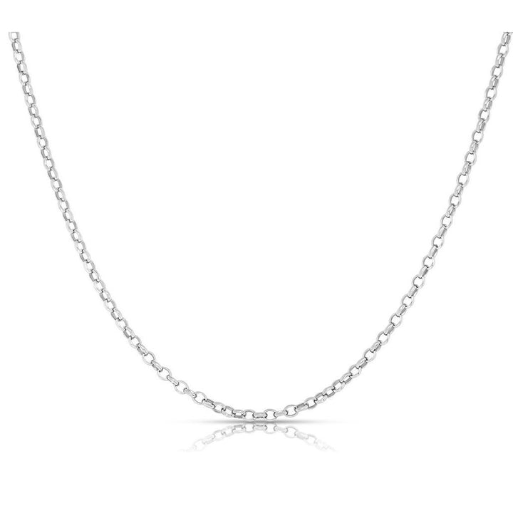 Womens Italian Rolo Link Chain in Solid Sterling Silver Image 3