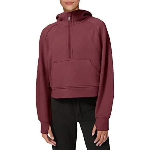 Womens Hoodies Fleece Lined Collar Pullover Image 8