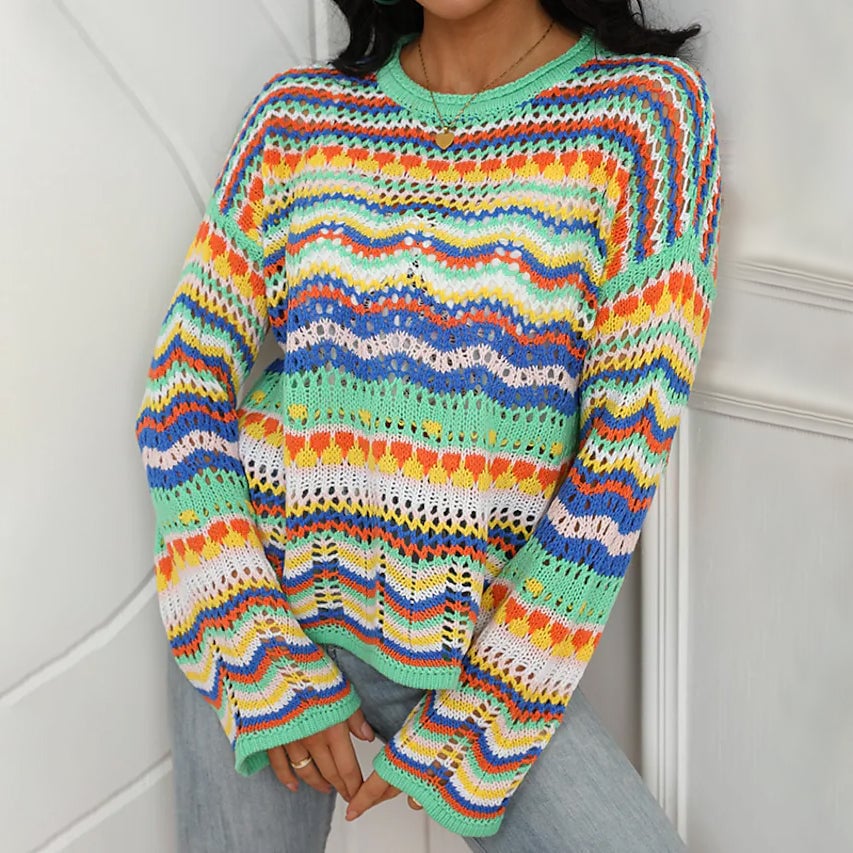 Womens Jumper Cable Knit Pullover Sweater Long Sleeve Image 1