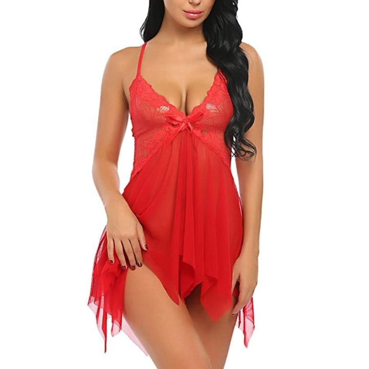 Womens Lace BabyDoll Lingerie Sleepwear Image 1