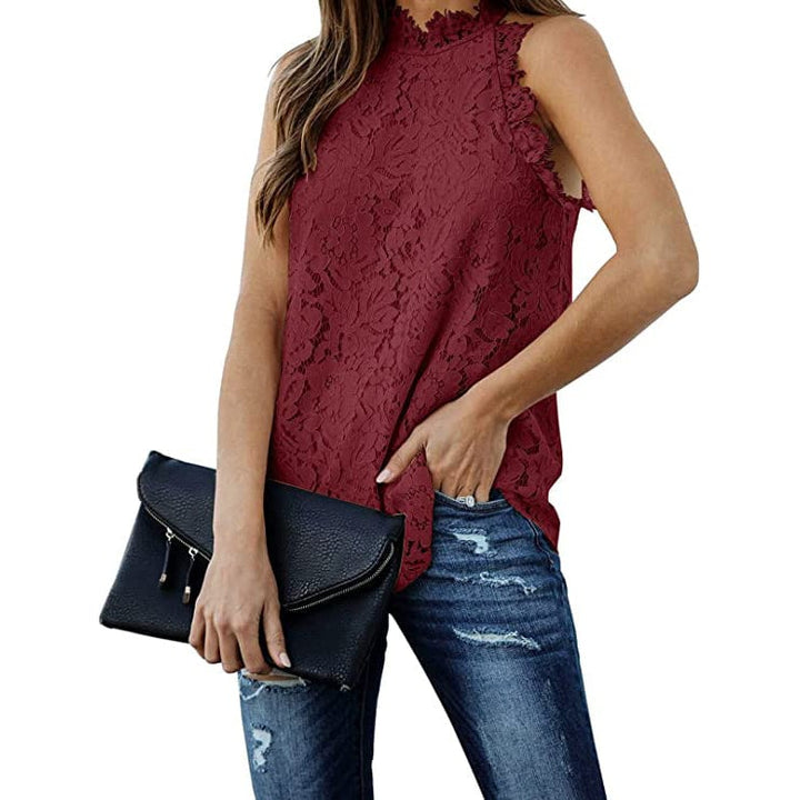 Womens Lace Crochet Hollow Out Tank Top Image 3