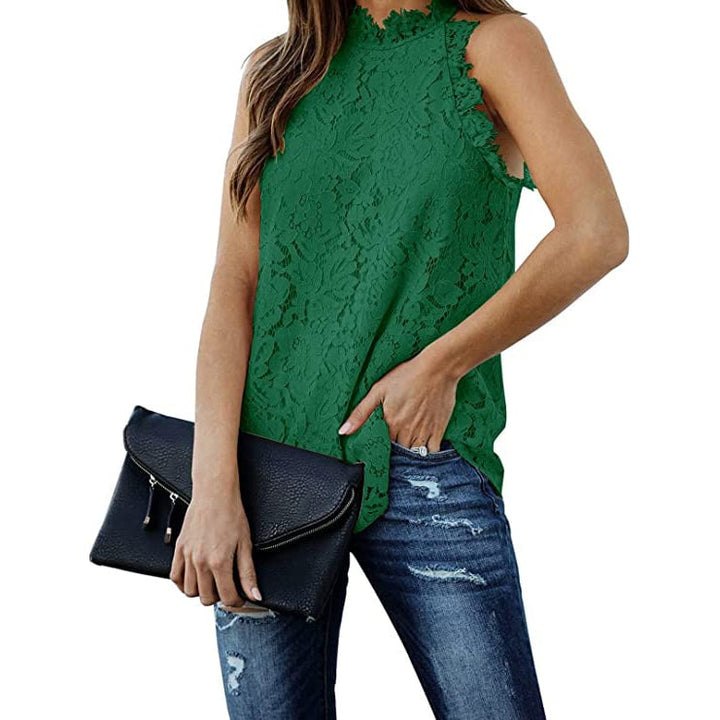 Womens Lace Crochet Hollow Out Tank Top Image 4