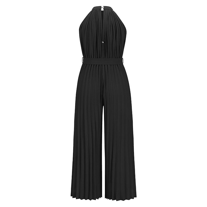 Womens Lace-Up Halter Casual Wide-Leg Jumpsuit Image 11