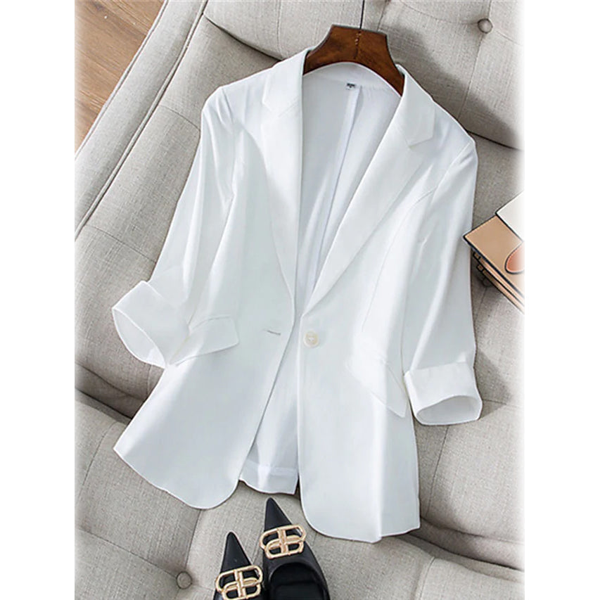 Womens Long Sleeve Pocket Casual Blazer Image 1