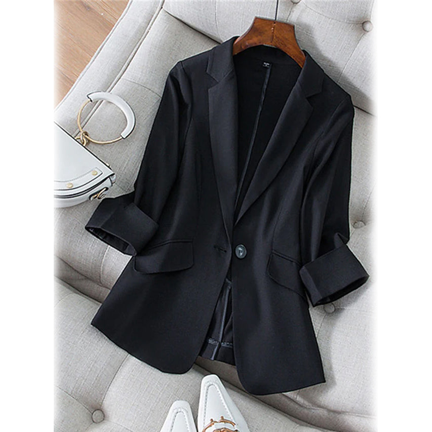 Womens Long Sleeve Pocket Casual Blazer Image 2