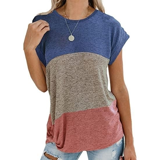 Womens Long Sleeve Tops Side Twist Knotted T Shirts Image 3