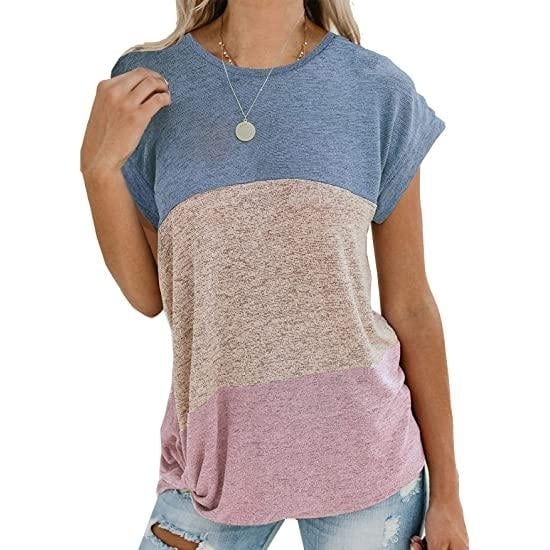 Womens Long Sleeve Tops Side Twist Knotted T Shirts Image 4