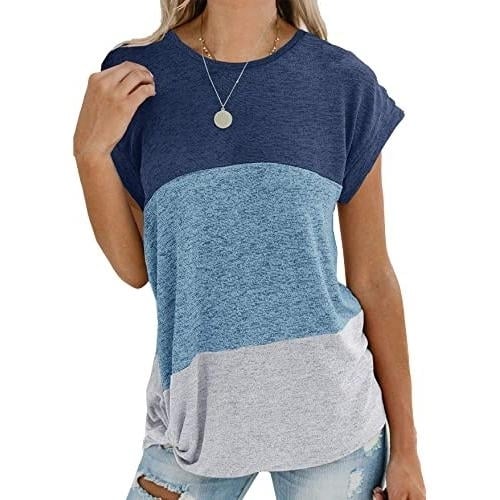 Womens Long Sleeve Tops Side Twist Knotted T Shirts Image 4