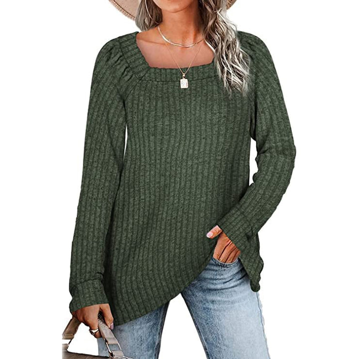 Womens Long Sleeve V Neck Sweater Tops Image 3