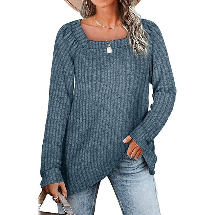 Womens Long Sleeve V Neck Sweater Tops Image 4