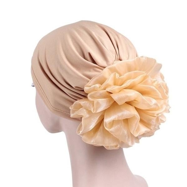 Womens Milk Silk Flower Turban Image 3