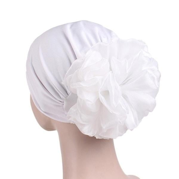 Womens Milk Silk Flower Turban Image 7