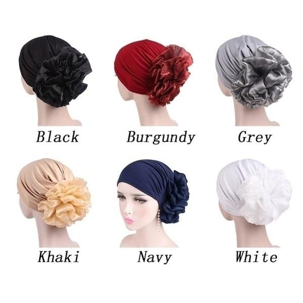 Womens Milk Silk Flower Turban Image 8