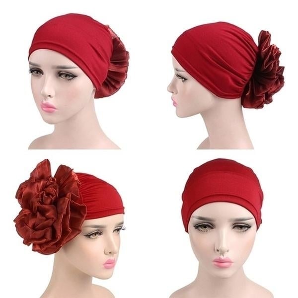 Womens Milk Silk Flower Turban Image 9