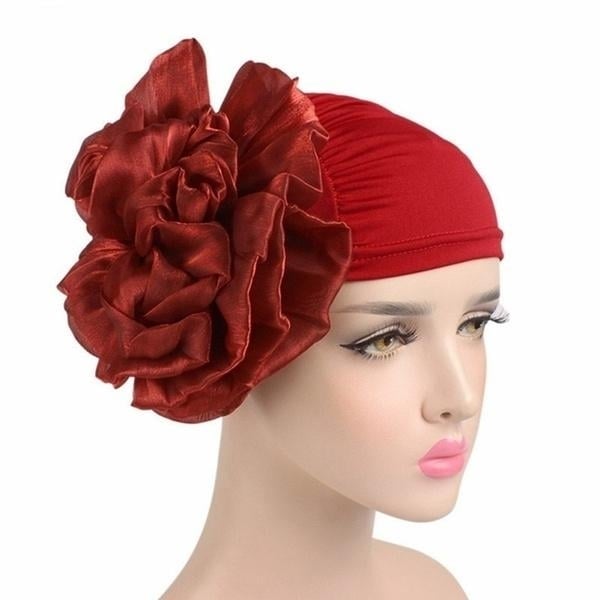 Womens Milk Silk Flower Turban Image 10