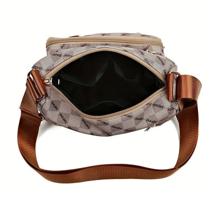 Womens Multi Pocket Plaid Pattern Crossbody Bag Image 4