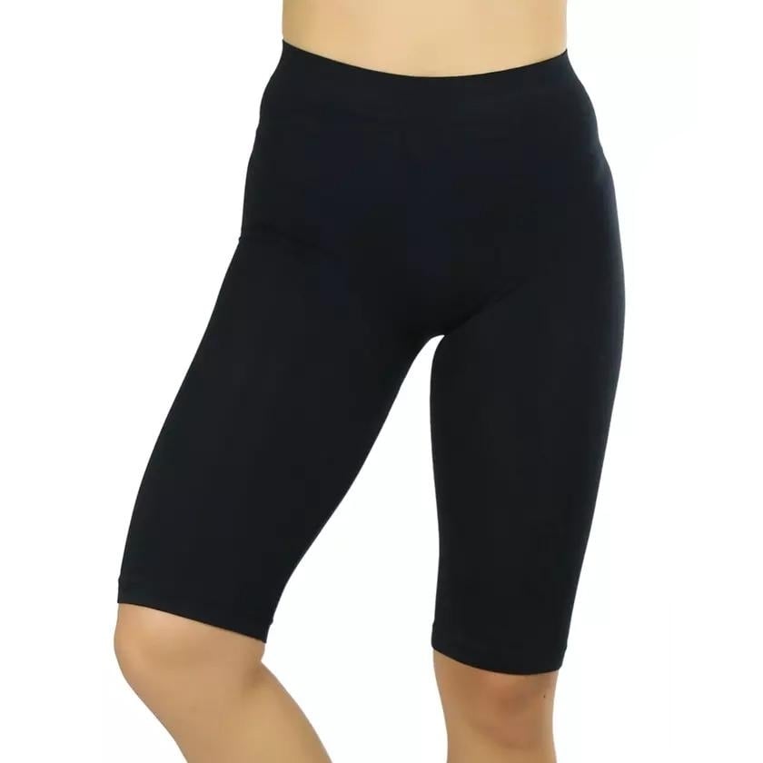 Womens Nylon Above Knee-Length Legging Shorts Image 1