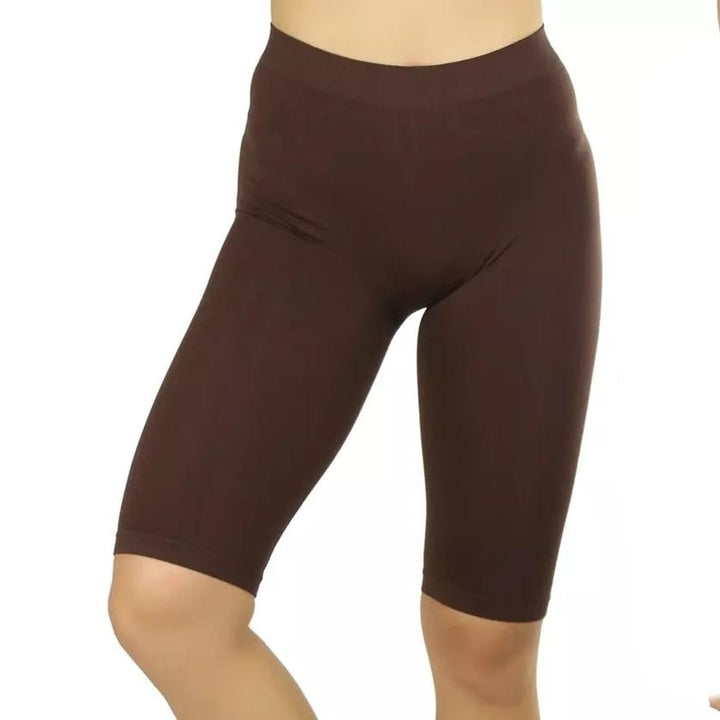 Womens Nylon Above Knee-Length Legging Shorts Image 3