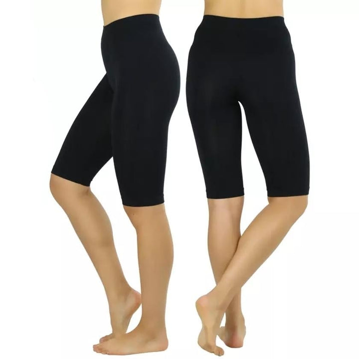 Womens Nylon Above Knee-Length Legging Shorts Image 9