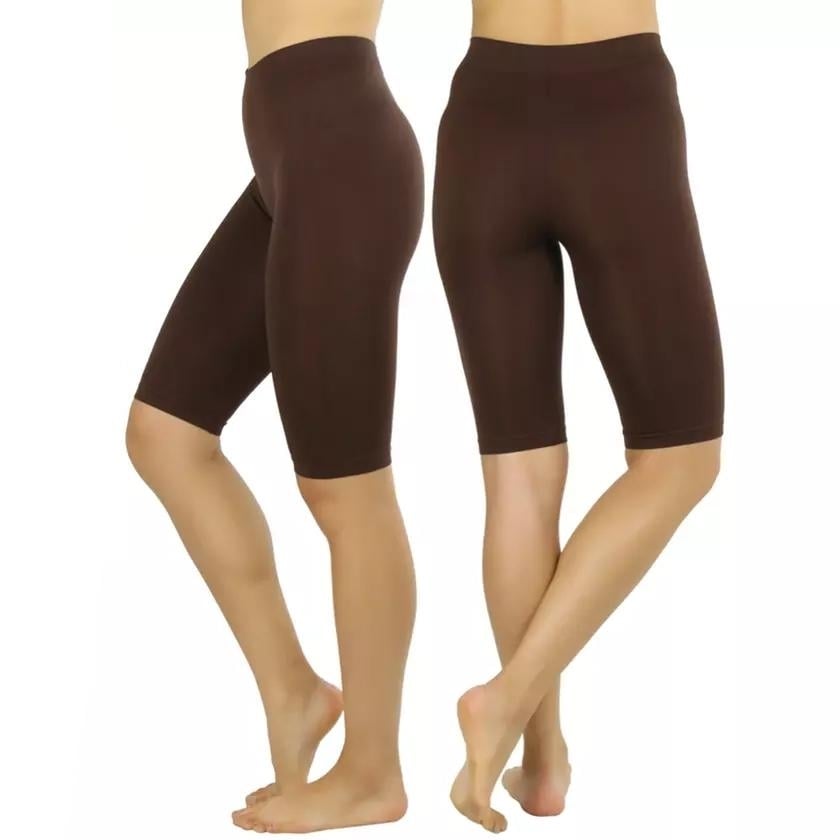 Womens Nylon Above Knee-Length Legging Shorts Image 11