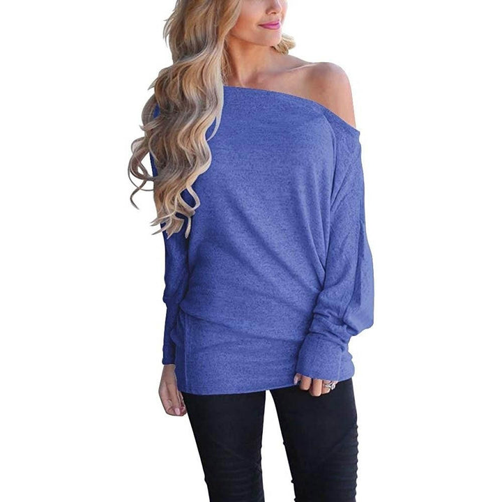 Womens Off-Shoulder Long-Sleeved Top Image 3