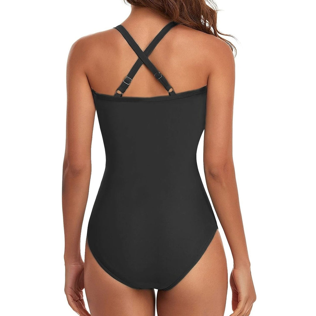 Womens One Piece High Waist Swimwear Tummy Control Cutout Image 8