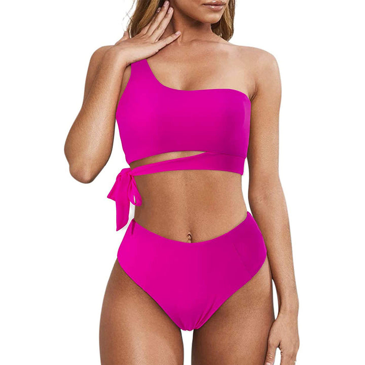 Womens One Shoulder High Waist Bikini Image 4