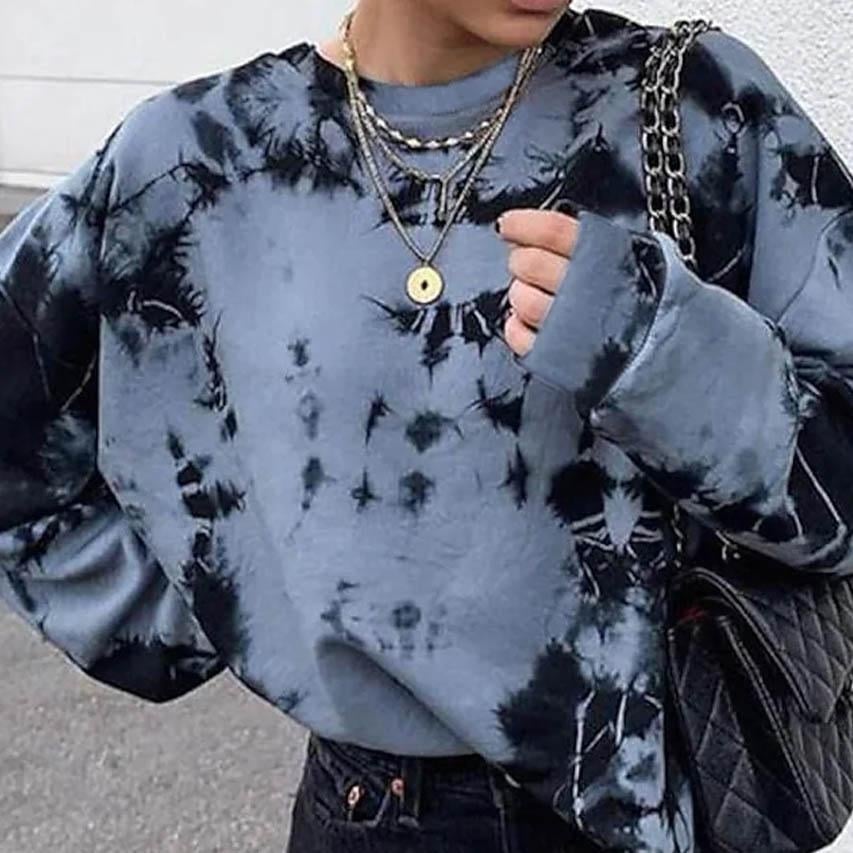 Womens Oversized Hoodie Sweatshirt Tie Dye Image 1