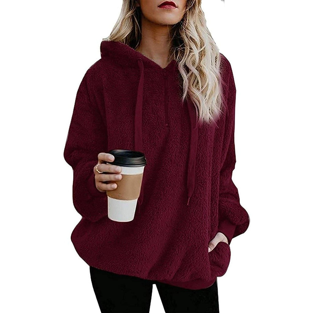 Womens Oversized Fleece Hoodie Image 3