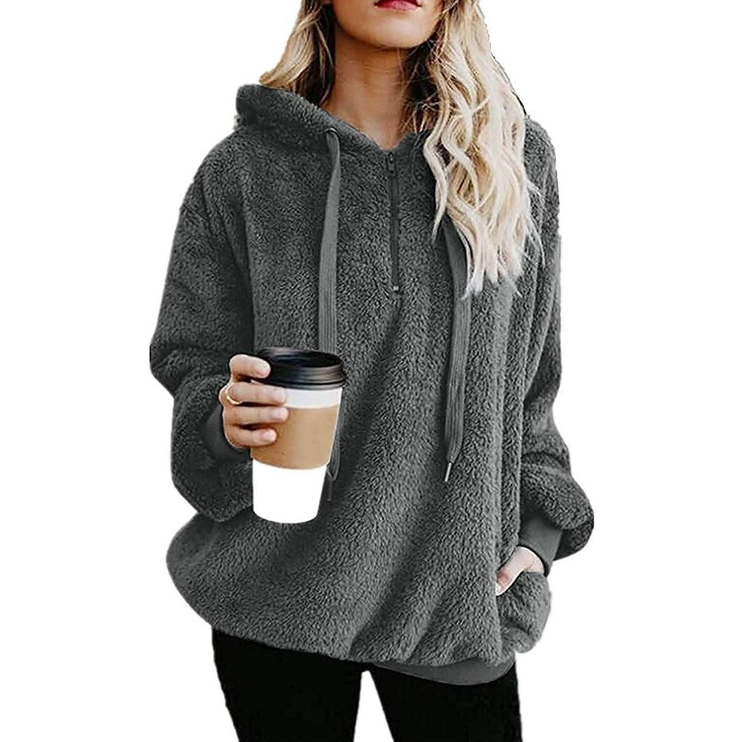 Womens Oversized Fleece Hoodie Image 4