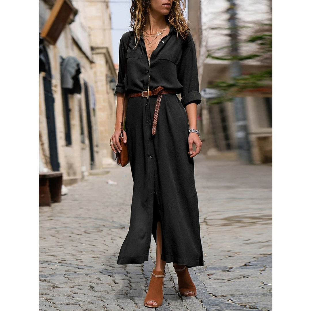 Womens Oversized Loose Shirt Dress Image 1