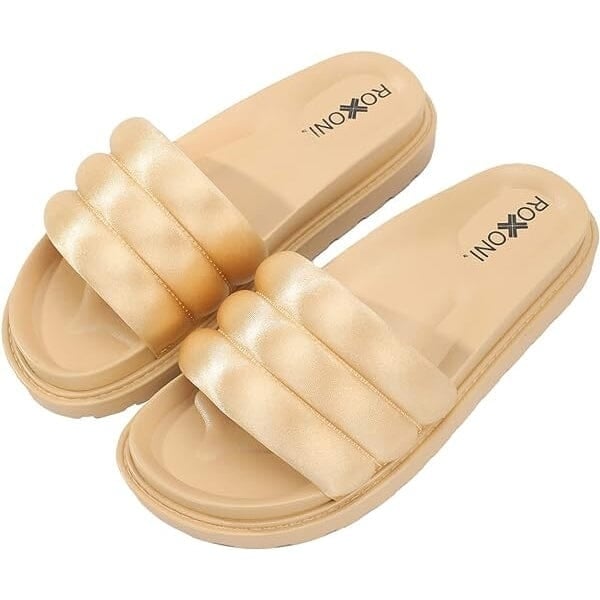 Womens Padded Strap Slide Sandals Stylish Open Toe Sandals Image 4