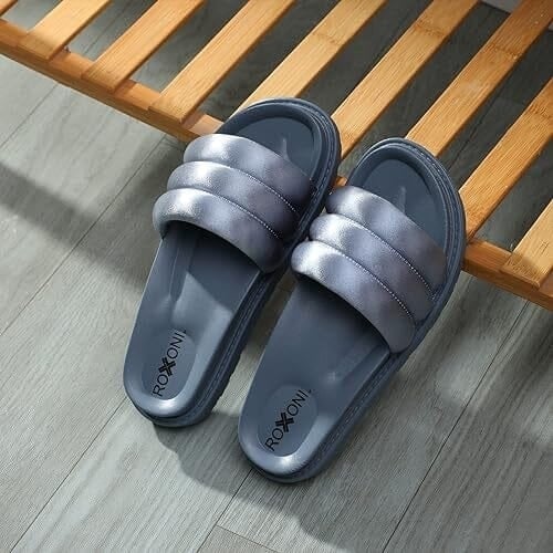 Womens Padded Strap Slide Sandals Stylish Open Toe Sandals Image 7