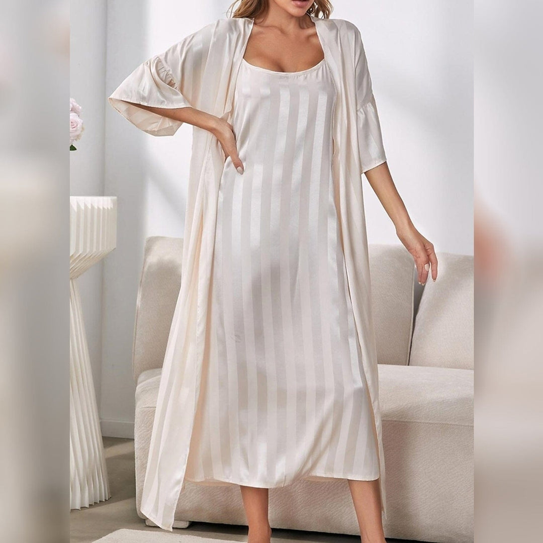 Womens Pajamas Bathrobe Robes Nightgown Image 3