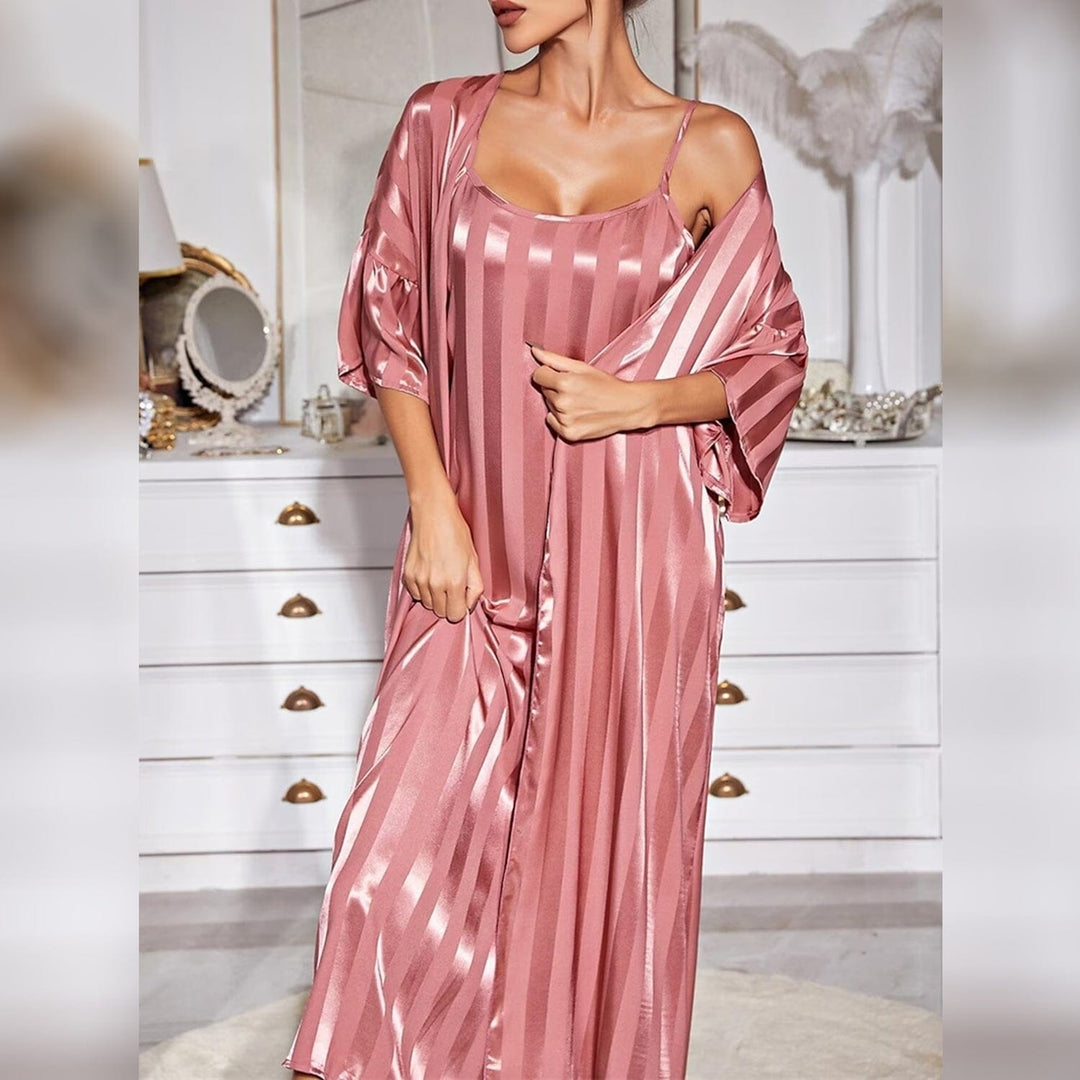 Womens Pajamas Bathrobe Robes Nightgown Image 4