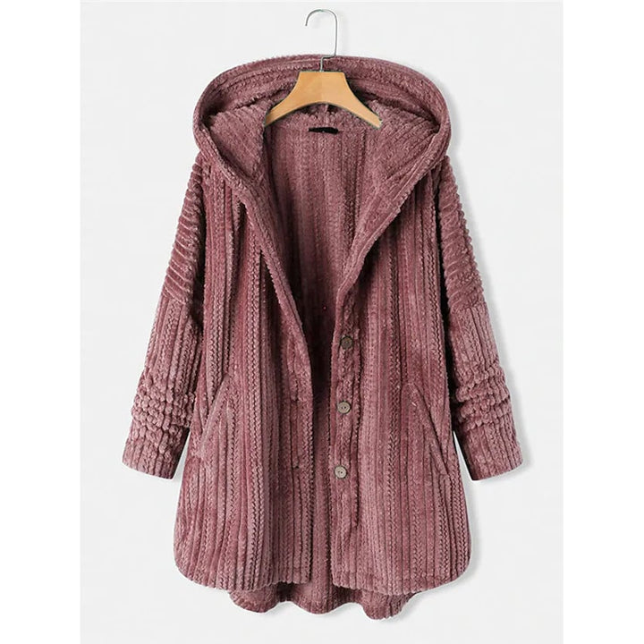 Womens Plus Size Coat Button Pocket Image 1