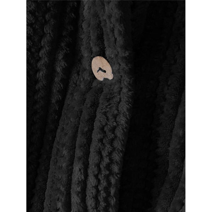 Womens Plus Size Coat Button Pocket Image 7