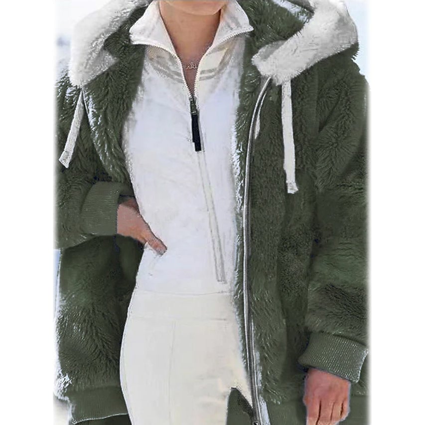 Womens Plus Size Hoodie Coat Long Sleeve Image 8