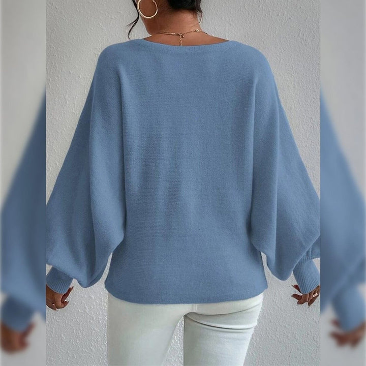 Womens Pullover Sweater Jumper Ribbed Knit Oversized Crew Neck Image 4