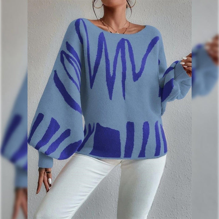 Womens Pullover Sweater Jumper Ribbed Knit Oversized Crew Neck Image 6